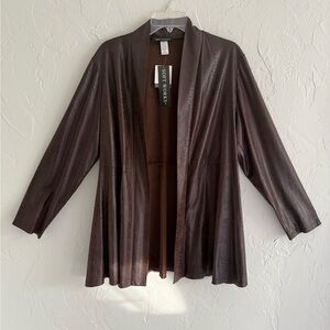Women's Brown Open Front Jacket